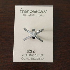 Francesca's Sterling Silver Criss Cross Ring